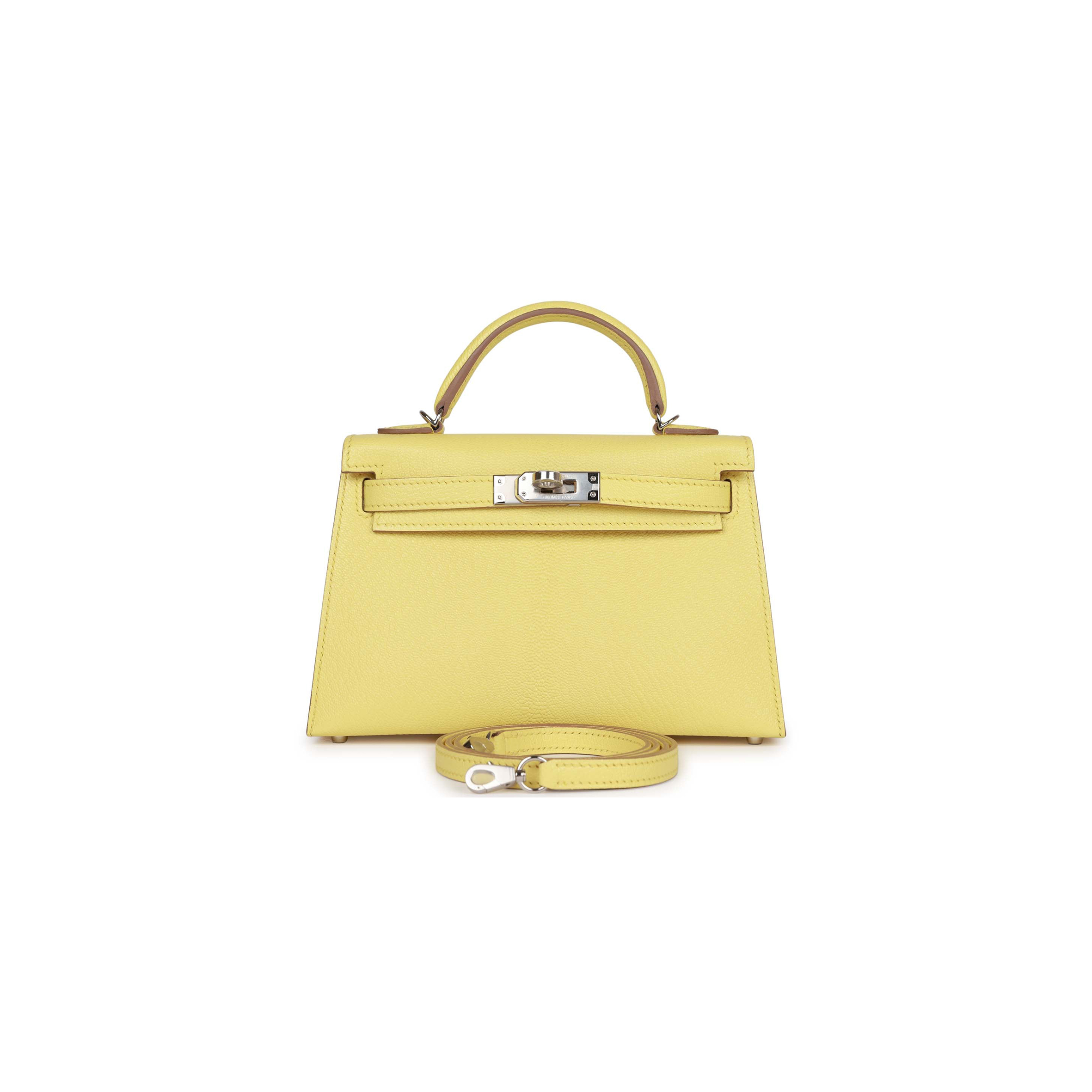 H**mes master mini kelly ii sellier limoncello chevre palladium hardware (19*12*5.5cm)